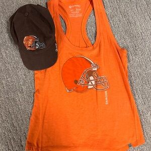 Orange Browns Tank Top and Cap Set